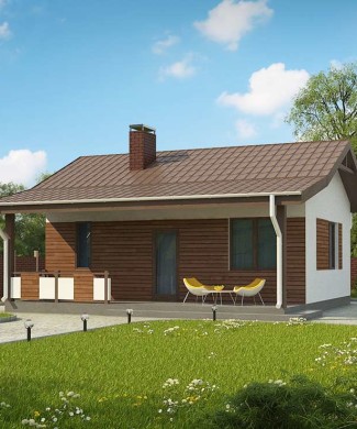 Блочные бани с террасой